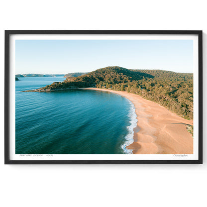 Monday – Aerial Coastal Print of Pearl Beach & Lion Island, NSW