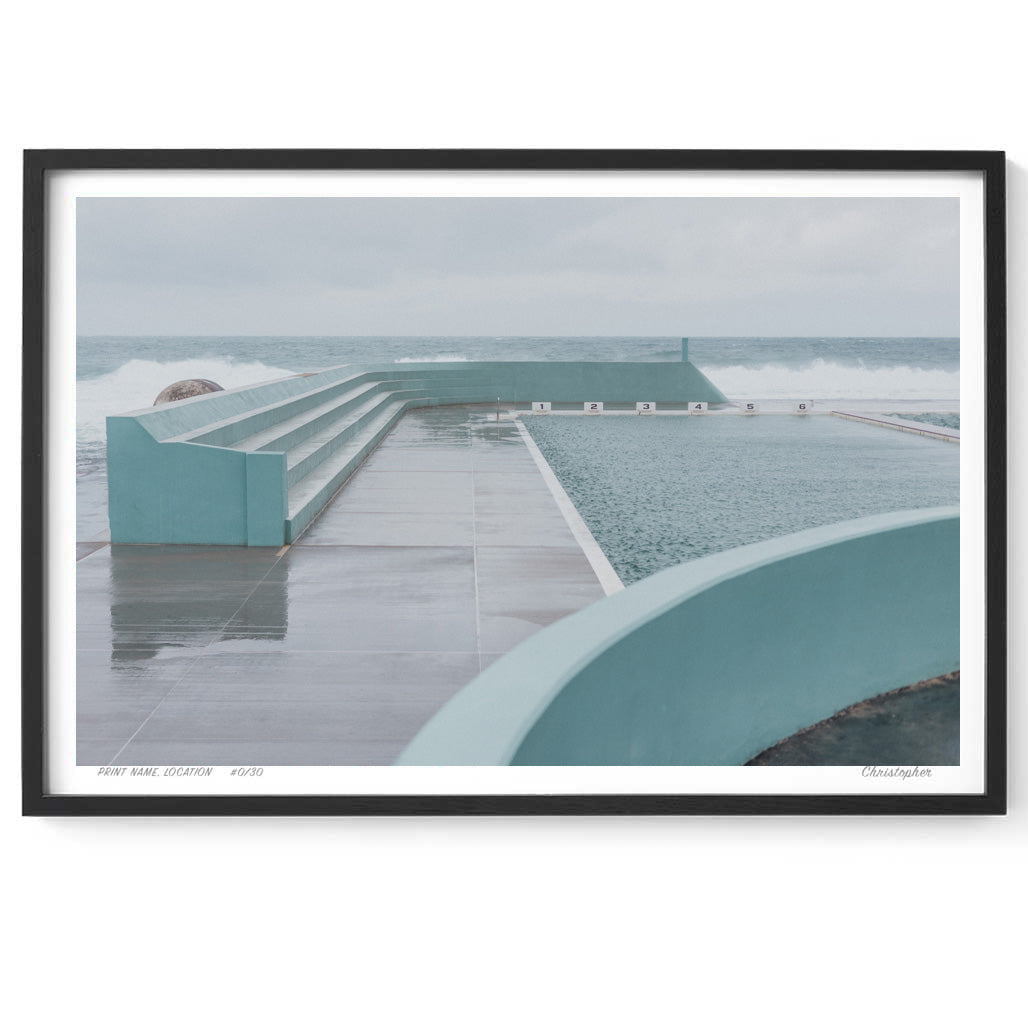 Double Lines – Coastal Print of Newcastle Ocean Bath