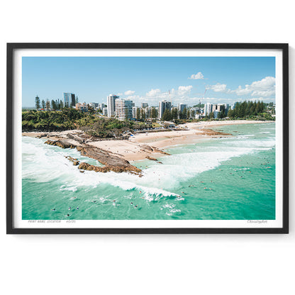 Snapper Line - Coastal Print of Snapper Rocks, Coolangatta, QLD