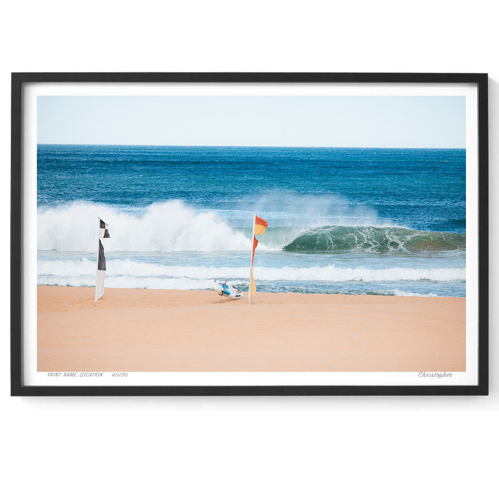 Rolling Sets – Fine Art Aerial Coastal Print of Wamberal Beach, NSW