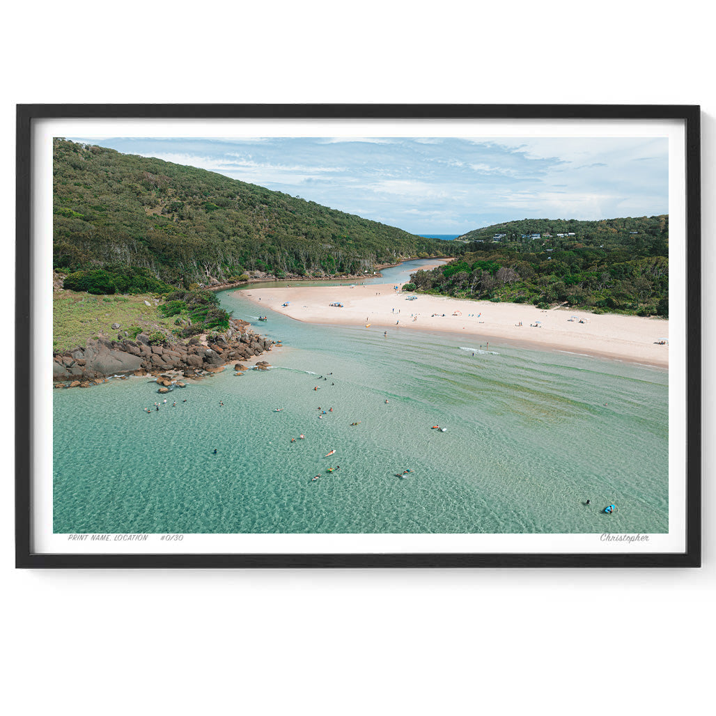 Passing Time - Aerial Coastal Print of Hat Head, NSW