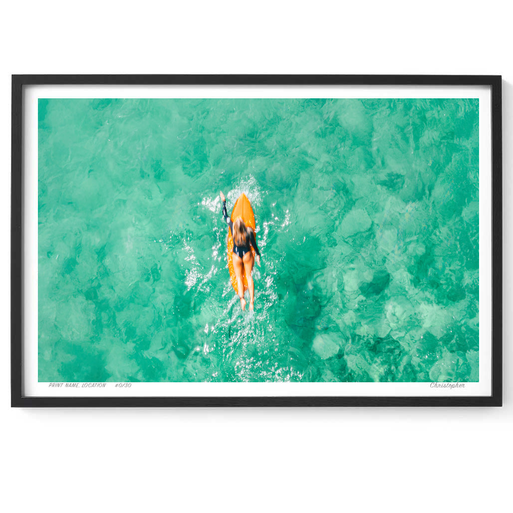 Glide – Aerial Surf Print of Forresters Beach, NSW