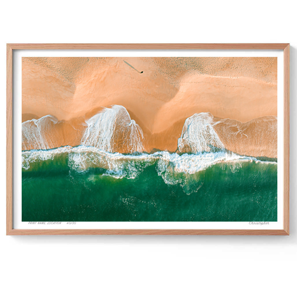 Liquid Lines – Aerial Coastal Print of Pearl Beach & Lion Island, NSW