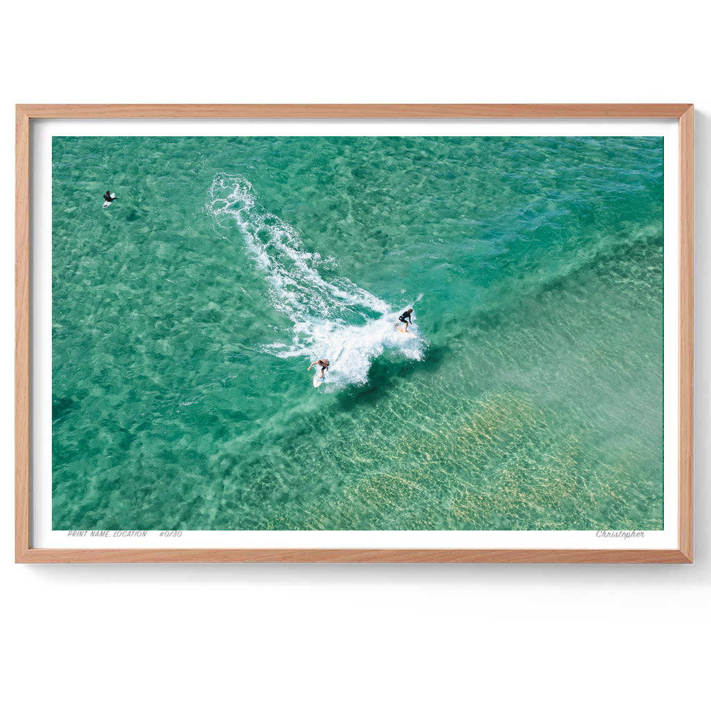 Split Decision – Fine Art Aerial Coastal Print of Wamberal Beach, NSW
