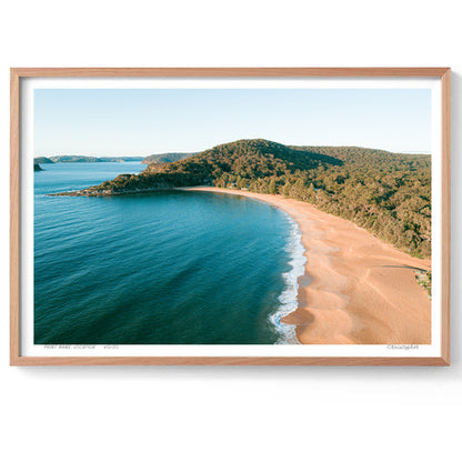 Monday – Aerial Coastal Print of Pearl Beach & Lion Island, NSW