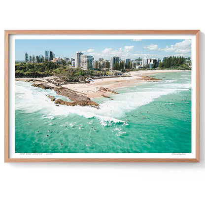 Snapper Line - Coastal Print of Snapper Rocks, Coolangatta, QLD
