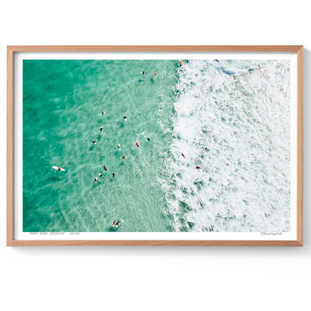 Split - Coastal Print of Snapper Rocks, Coolangatta, QLD