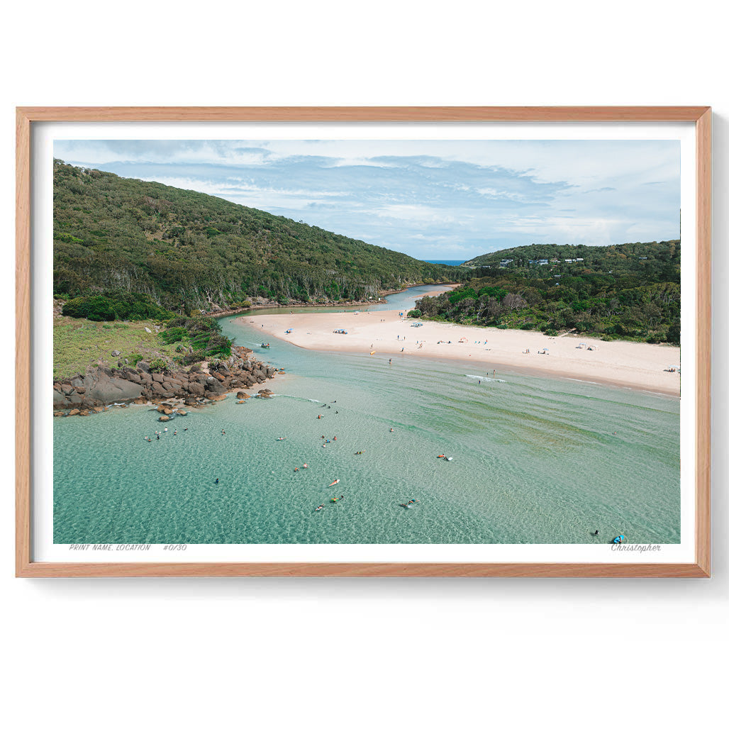 Passing Time - Aerial Coastal Print of Hat Head, NSW