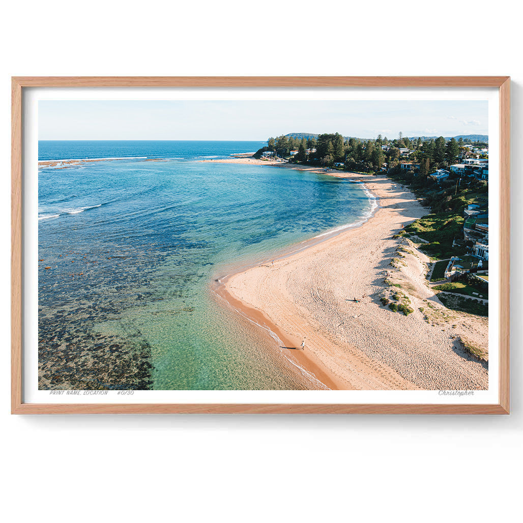 Bay Walks – Aerial Coastal Print of Toowoon Bay Beach, NSW