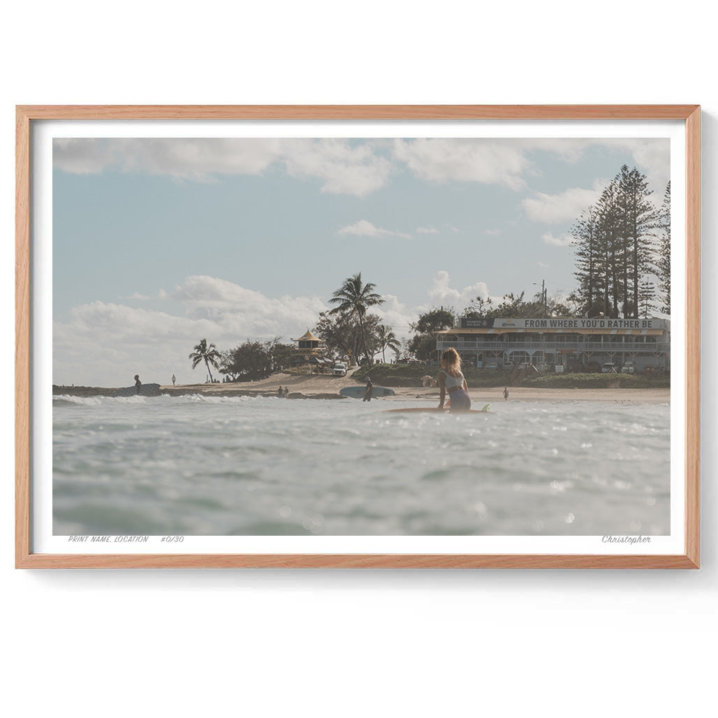 From where you'd Rather be - Coastal Print of Snapper Rocks, Coolangatta, QLD