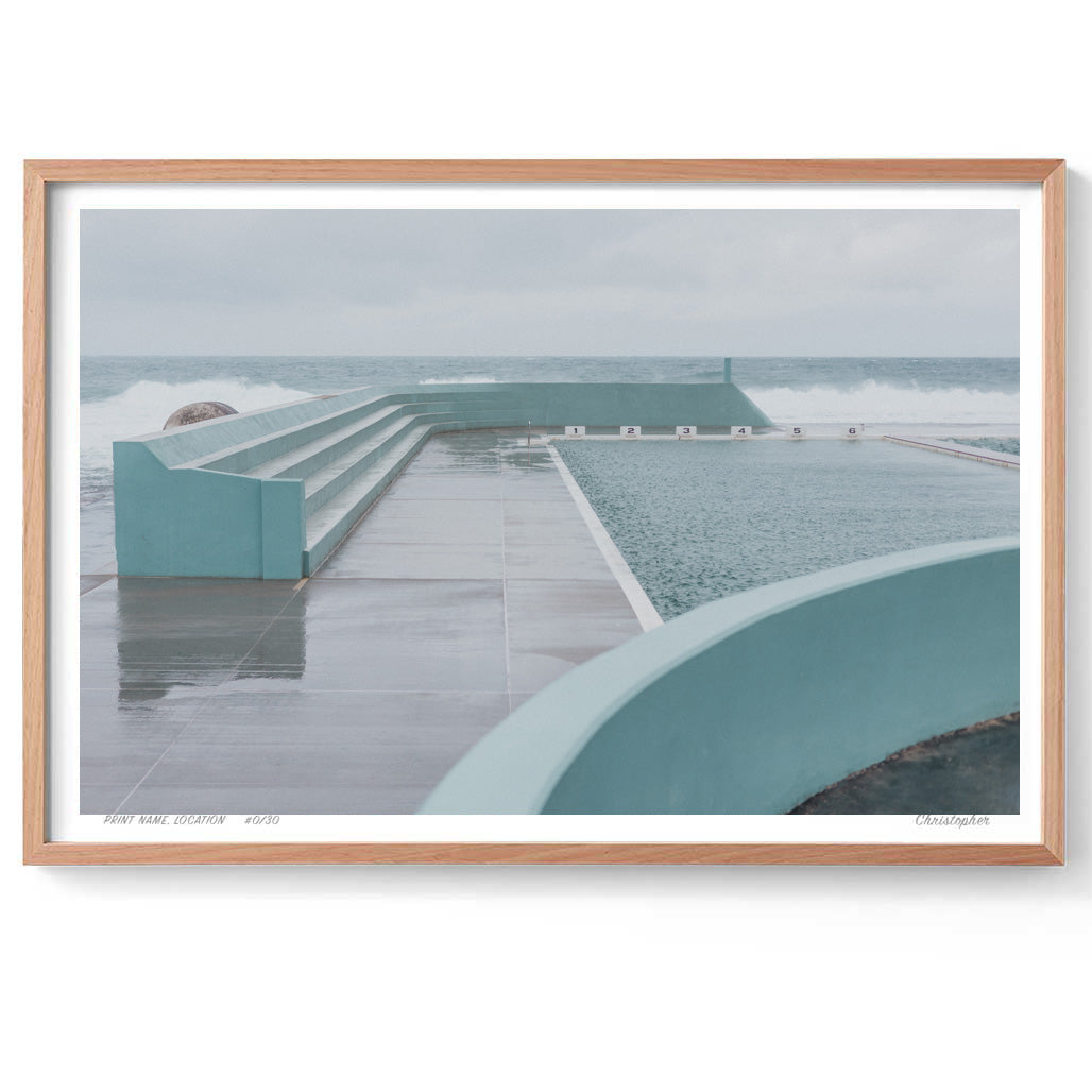 Double Lines – Coastal Print of Newcastle Ocean Bath