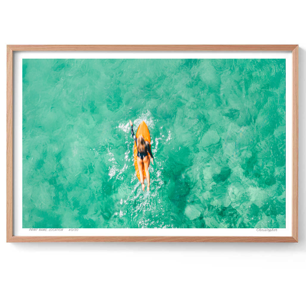 Glide – Aerial Surf Print of Forresters Beach, NSW