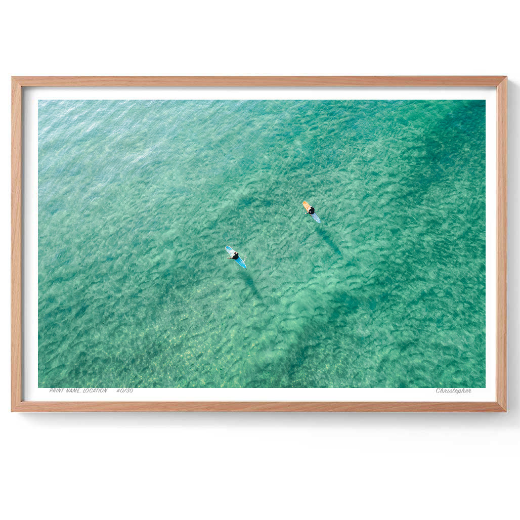 Twins – Aerial Coastal Print of Shelly Beach, NSW