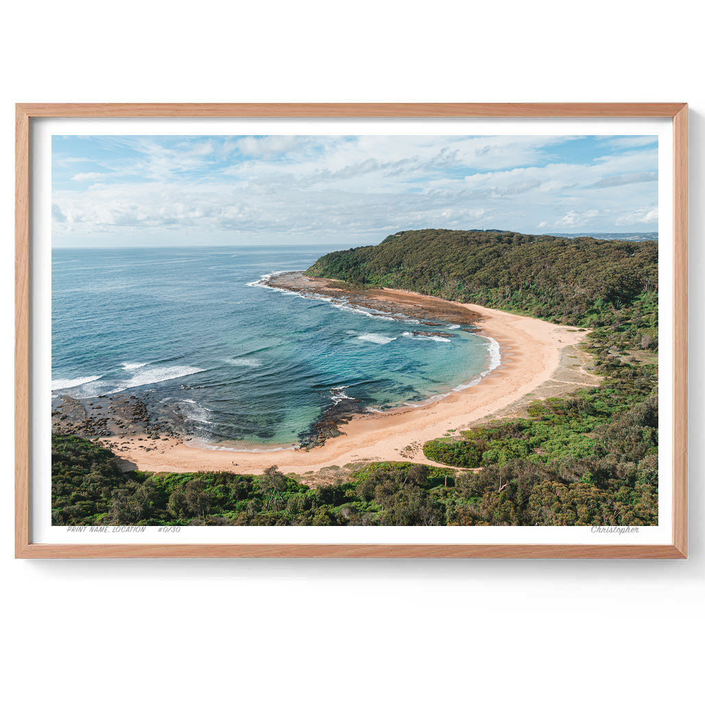 Classic Bateau – Aerial Coastal Print of Bateau Bay, NSW