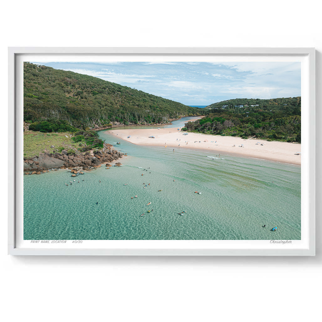 Passing Time - Aerial Coastal Print of Hat Head, NSW