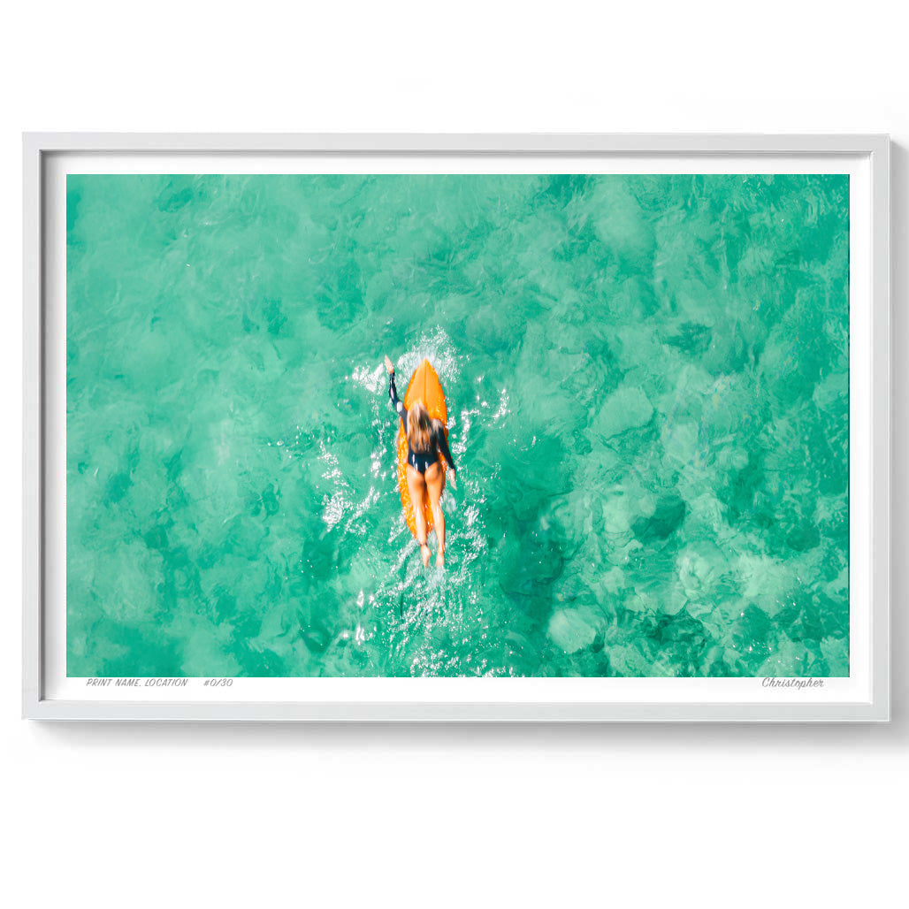 Glide – Aerial Surf Print of Forresters Beach, NSW