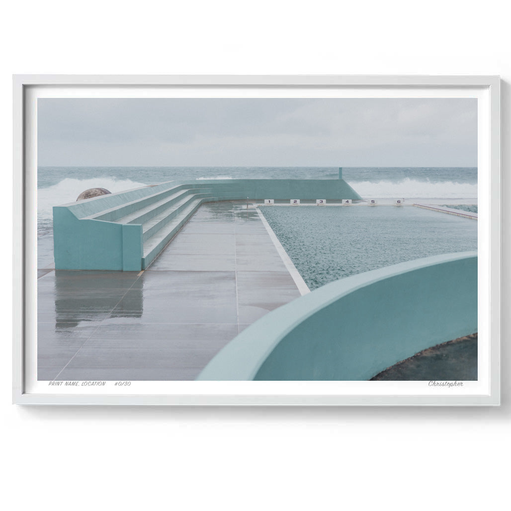 Double Lines – Coastal Print of Newcastle Ocean Bath