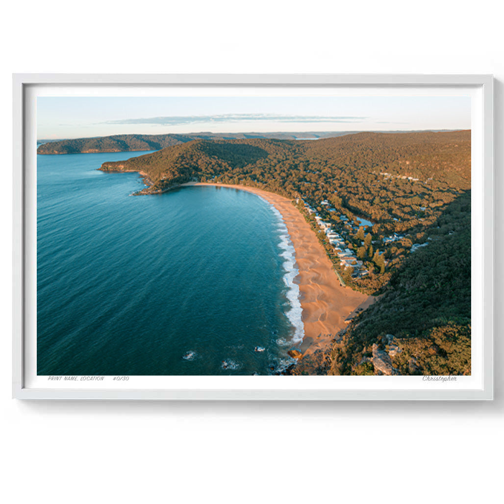 Paradise Pearl – Aerial Coastal Print of Pearl Beach