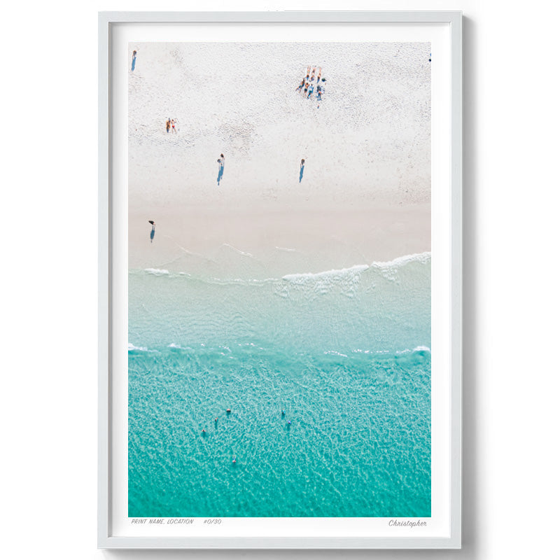 Blue and White - Aerial Print of Hyams Beach, South Coast, NSW