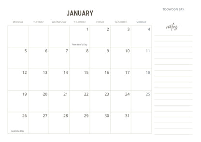 Central Coast NSW 2026 Wall Calendar  – Coastal Australian Beaches