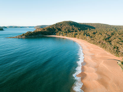 Monday – Aerial Coastal Print of Pearl Beach & Lion Island, NSW