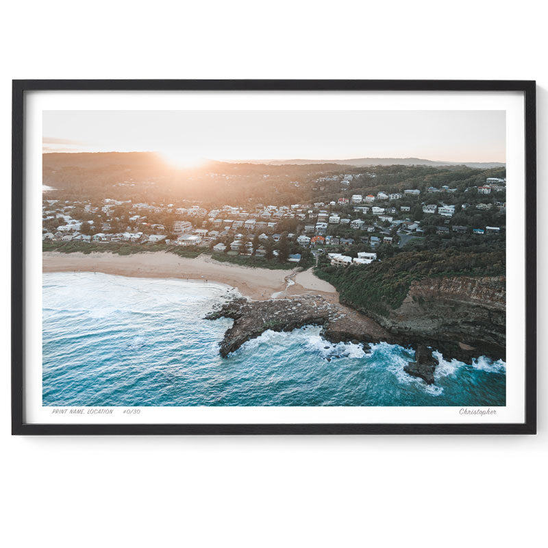 Afternoon Sunset – Aerial Print of North Avoca Beach, NSW