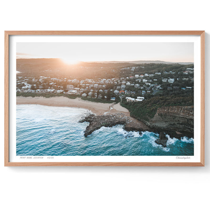 Afternoon Sunset – Aerial Print of North Avoca Beach, NSW