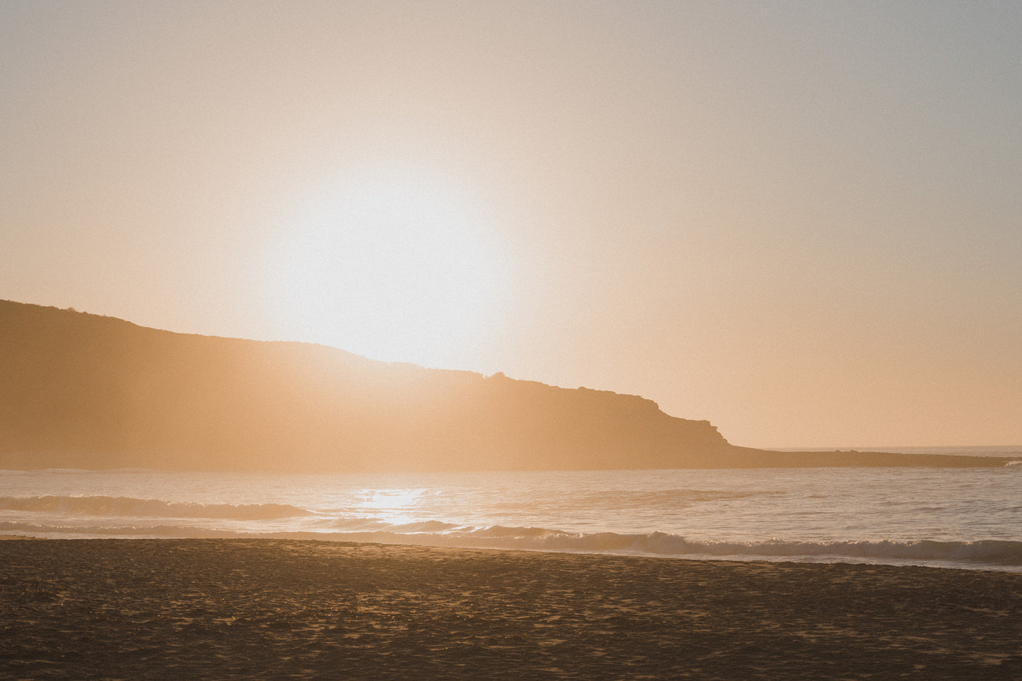 Putty Glow – Aerial Coastal Print of Putty Beach, Central Coast