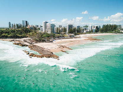Snapper Line - Coastal Print of Snapper Rocks, Coolangatta, QLD