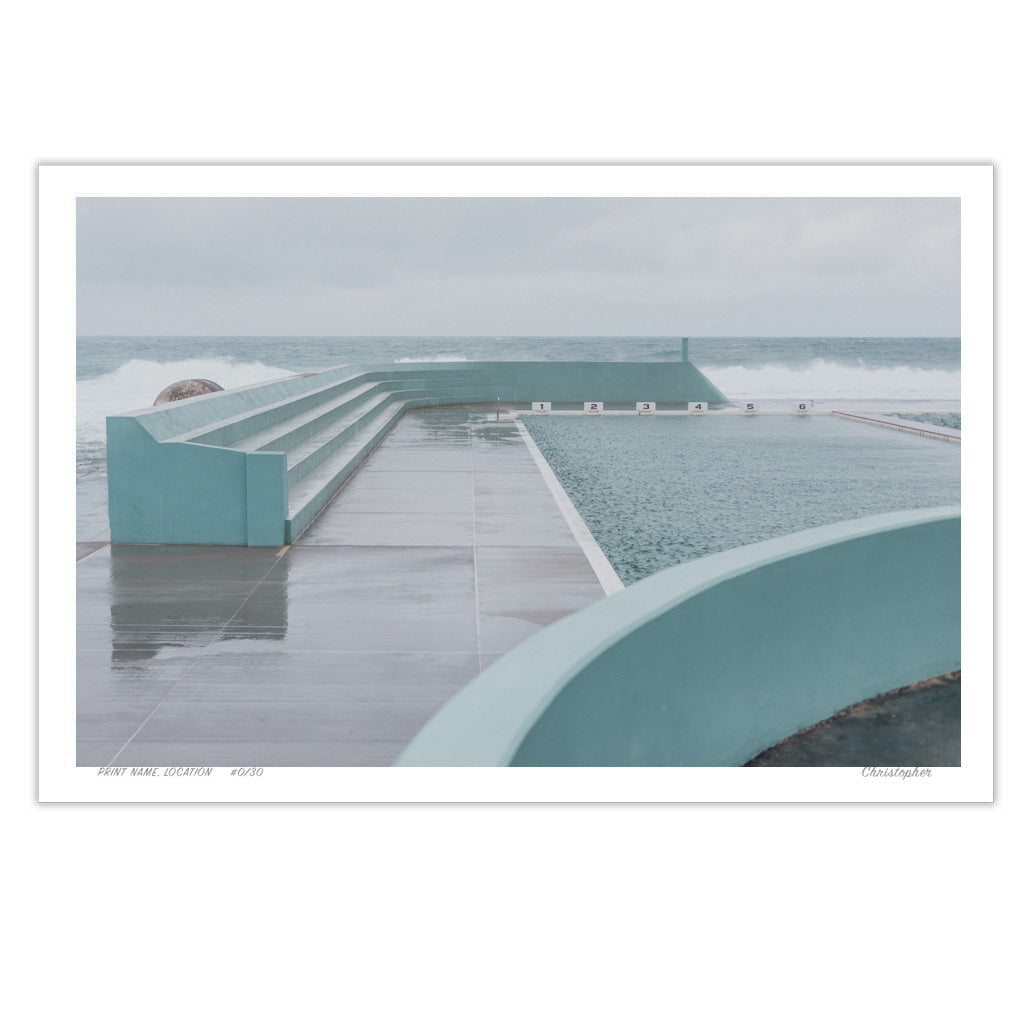 Double Lines – Coastal Print of Newcastle Ocean Bath