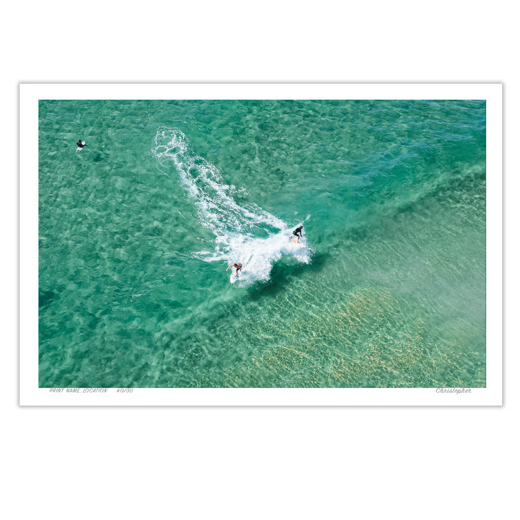 Split Decision – Fine Art Aerial Coastal Print of Wamberal Beach, NSW