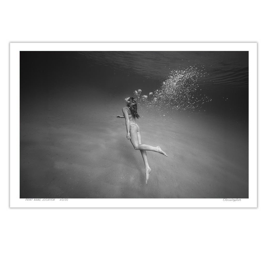 Solitude – Black and White Underwater Fine Art Photography