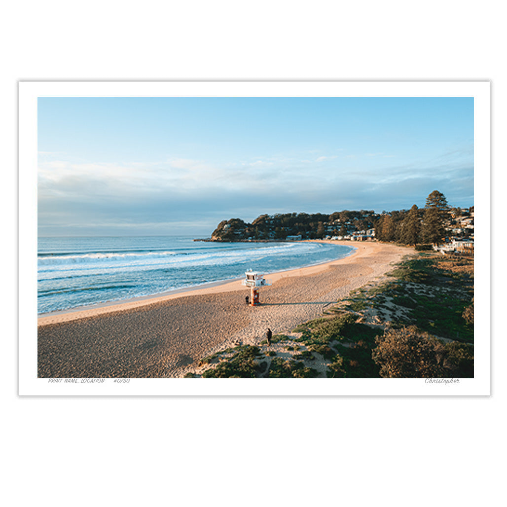 Tower Lines – Aerial Coastal Print of Avoca, NSW