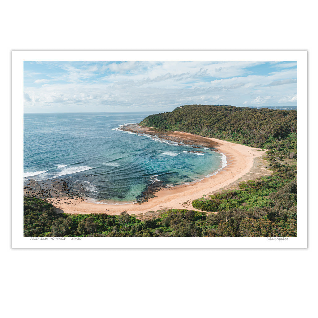 Classic Bateau – Aerial Coastal Print of Bateau Bay, NSW