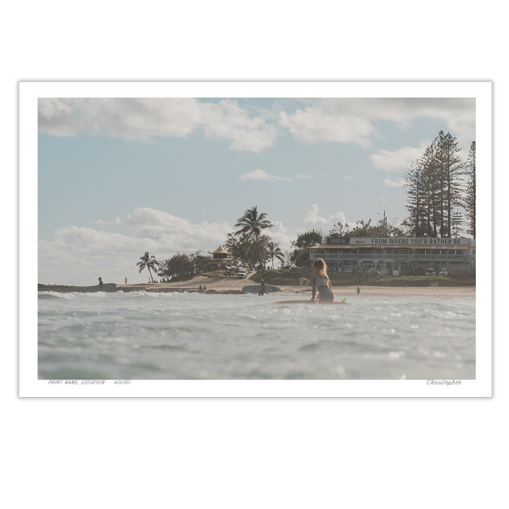 From where you'd Rather be - Coastal Print of Snapper Rocks, Coolangatta, QLD