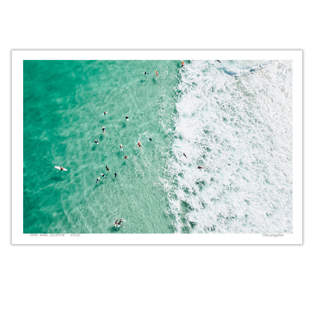 Split - Coastal Print of Snapper Rocks, Coolangatta, QLD