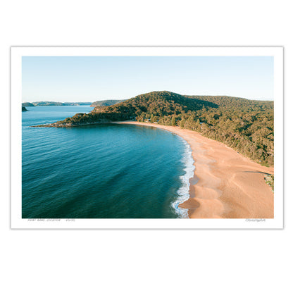 Monday – Aerial Coastal Print of Pearl Beach & Lion Island, NSW