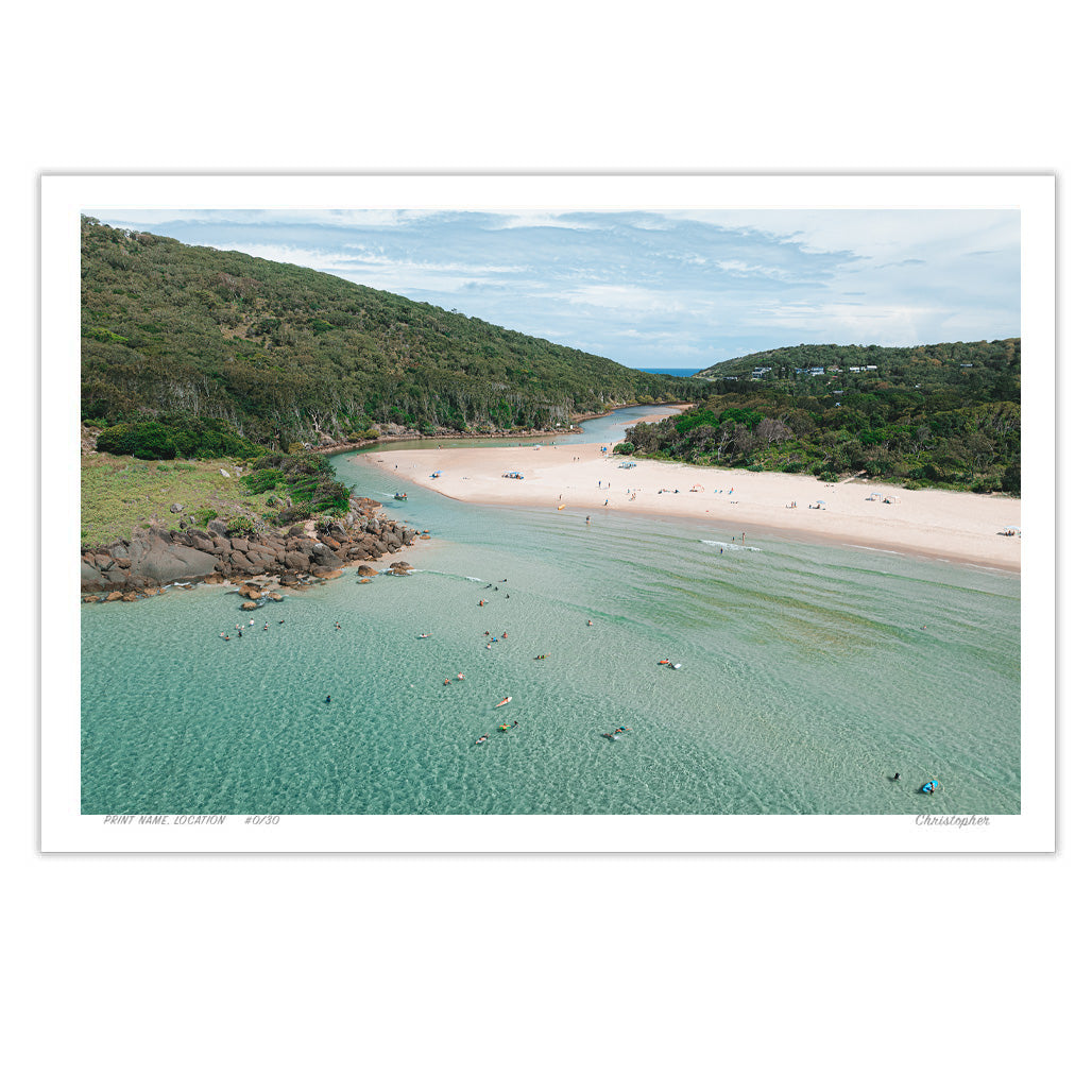 Passing Time - Aerial Coastal Print of Hat Head, NSW