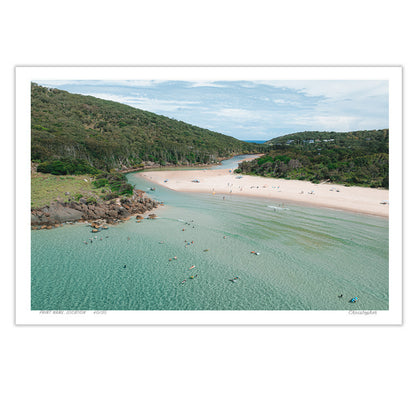 Passing Time - Aerial Coastal Print of Hat Head, NSW
