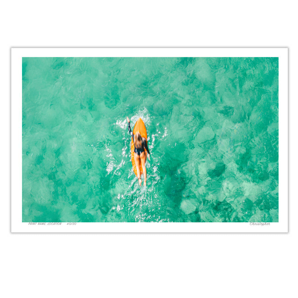Glide – Aerial Surf Print of Forresters Beach, NSW