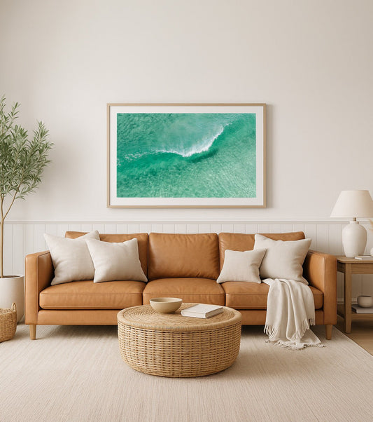 A-Frame – Aerial Coastal Print of Shelly Beach, NSW Print - From Above Images