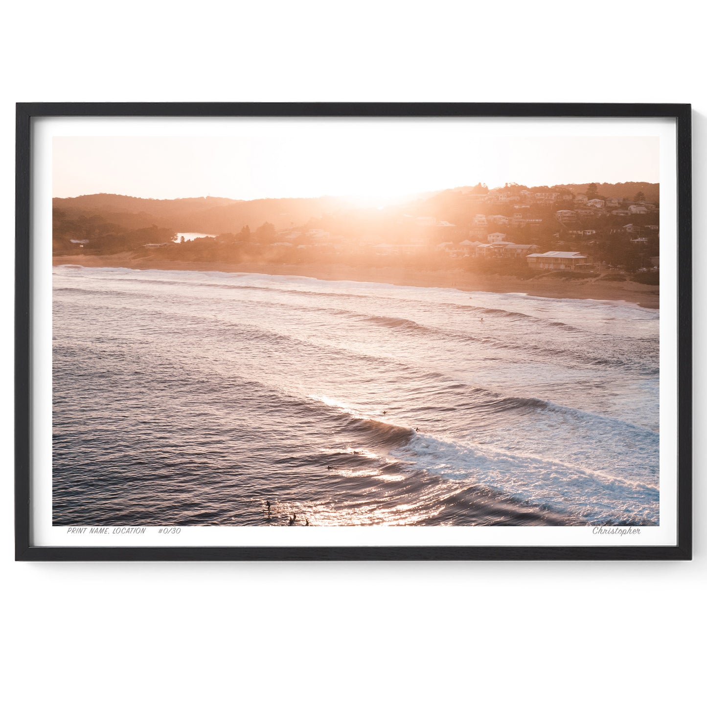 Setting Sun – Aerial Print of Copacabana, NSW
