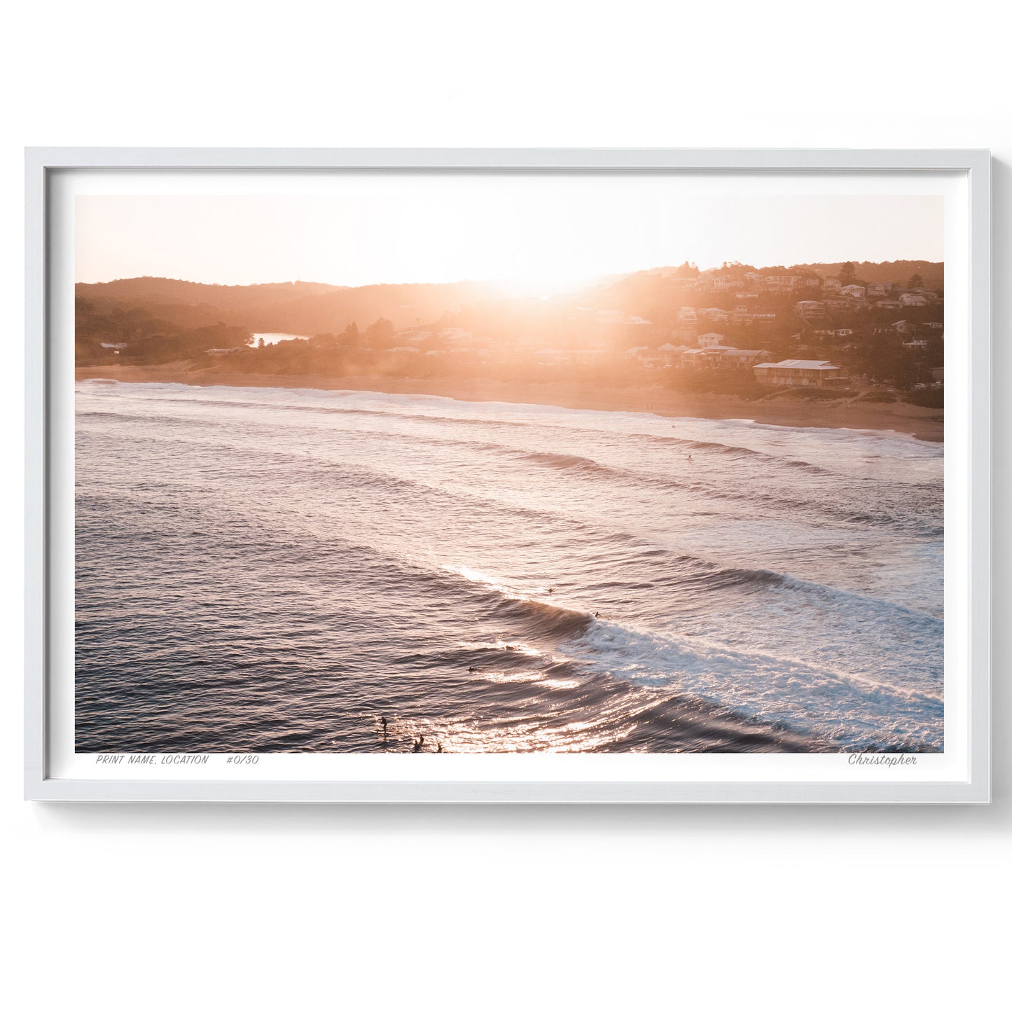 Setting Sun – Aerial Print of Copacabana, NSW