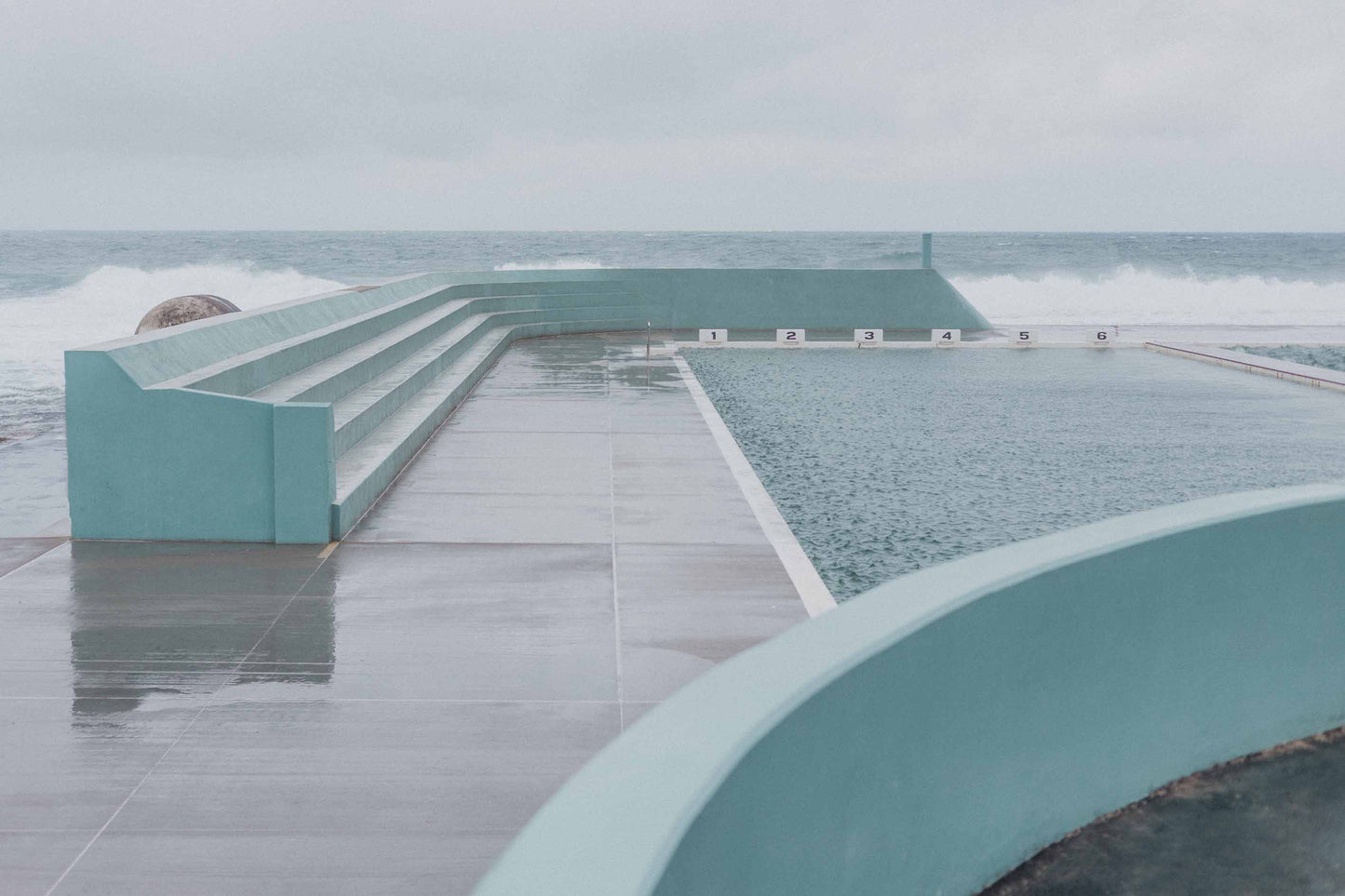 Double Lines – Coastal Print of Newcastle Ocean Bath