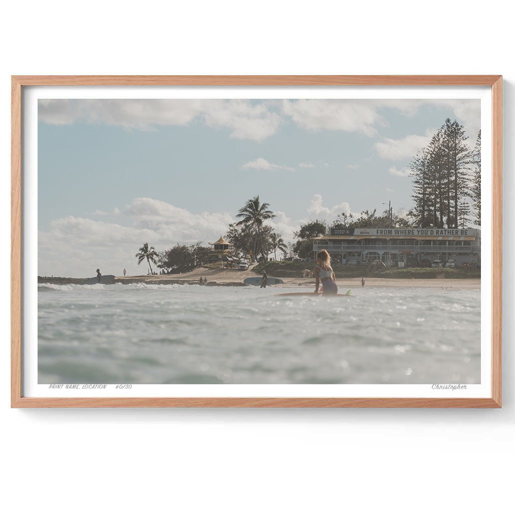 From where you'd Rather be - Coastal Print of Snapper Rocks, Coolangatta, QLD Print - From Above Images