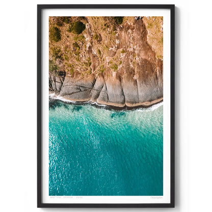 Smooth - Aerial Coastal Print of Hat Head, NSW