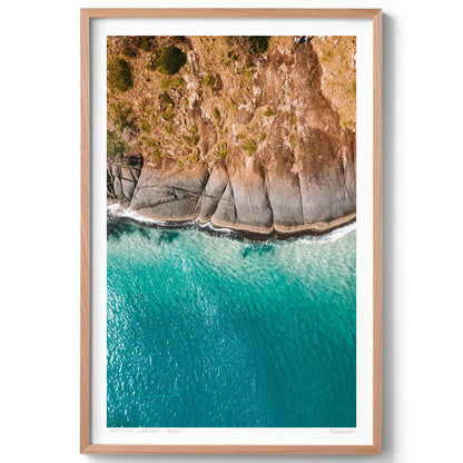 Smooth - Aerial Coastal Print of Hat Head, NSW