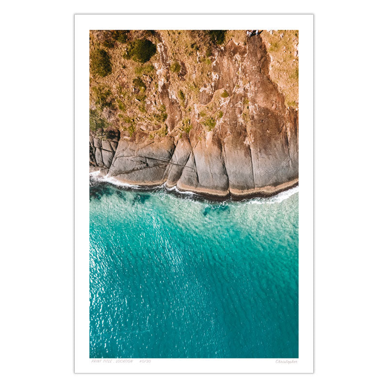 Smooth - Aerial Coastal Print of Hat Head, NSW