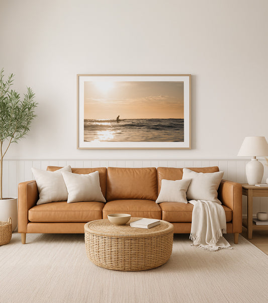 Glimmer – Aerial Coastal Print of Shelly Beach, NSW