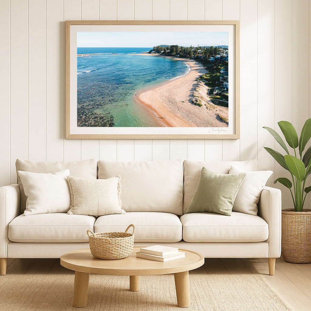 Bay Walks – Aerial Coastal Print of Toowoon Bay Beach, NSW